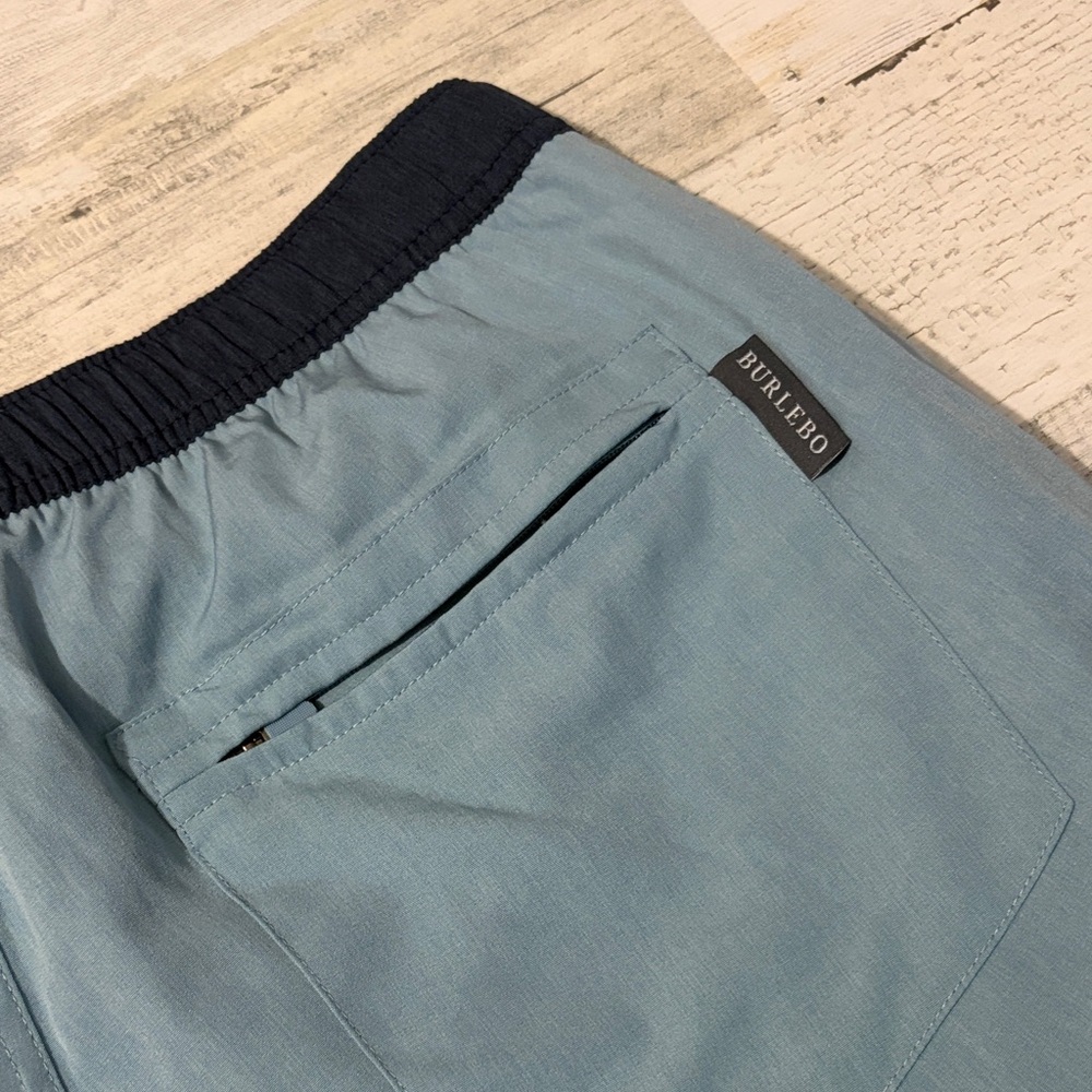 BURLEBO Light Blue Men's Shorts - Picture 7 of 11